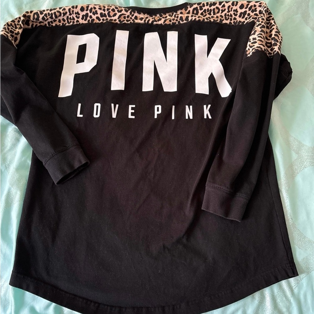 Victoria’s Secret pink leopard varsity crew